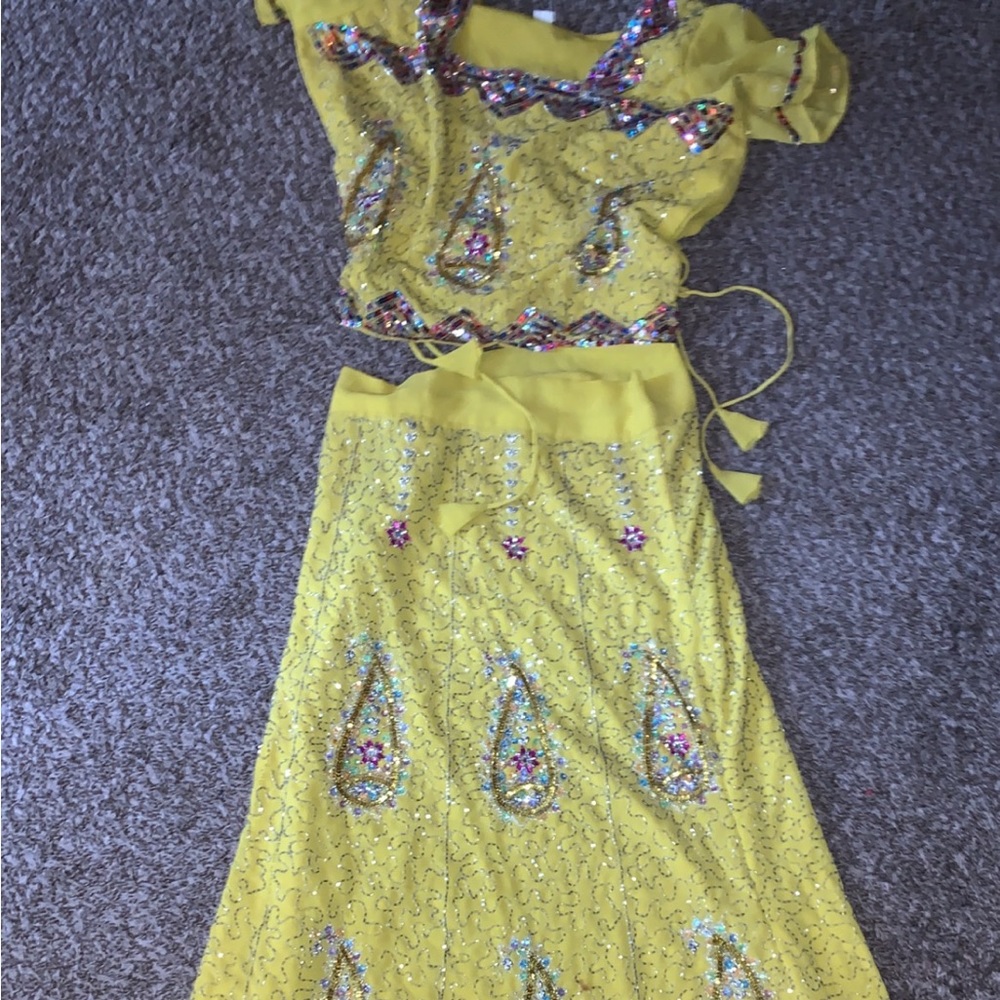 Two piece culture wear . Hindi two piece fancy evening skirt and top